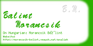 balint morancsik business card